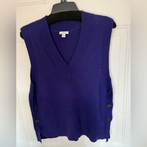 J. Jill Women's V-Neck Sweater Vest in Deep Purple